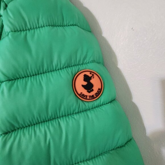 Save The Duck Women's SZ 5/XXL Neon Green Long Sleeve Lightweight Puffer Jacket - Picture 13 of 14
